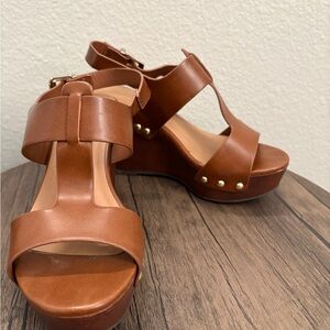 Women’s Brown Leather Platform Sandals